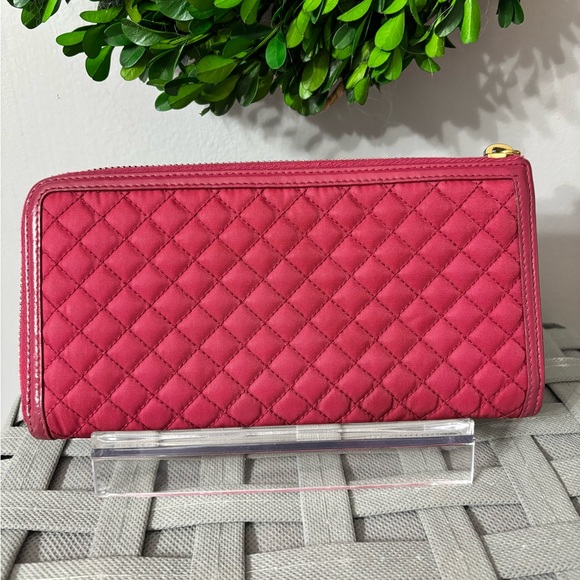 PRADA Pink Quilted Nylon Zip Around Wallet - Picture 2 of 11